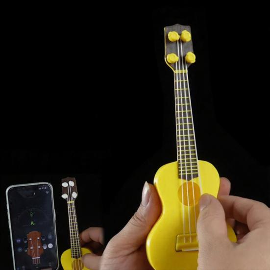 Mini Musikinstrument Modell Miniatur Gitarre Ukulele Guzheng Spielzeug mit Ständer für Puppenhaus Zubehör Heimdeko