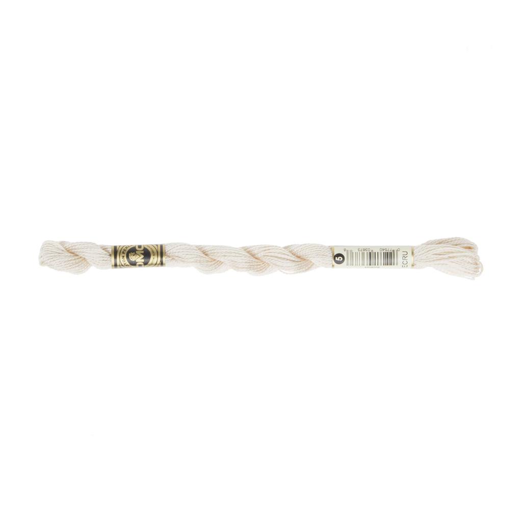 DMC Cotton Pearl Embroidery 12 ECRU Thread, Skeins, No. 5, (White), DMC115-5B