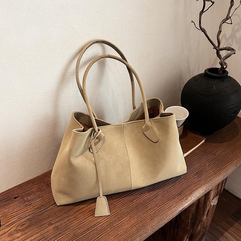 Faux Suede Solid Color High Quality Fashiable Versatile Handbag Women's Large Capacity Winter Daily Shoulder Bag