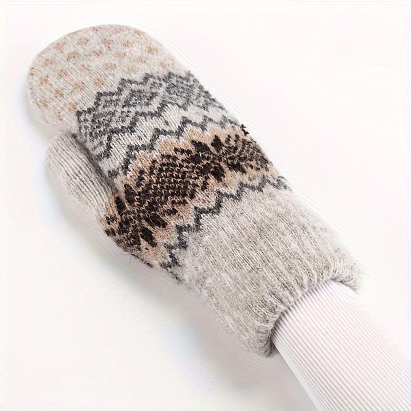 

1 пара мужских зимних плюшевых толстых теплых варежек для парных велоспорта, защищающих от холода, вязаных перчаток