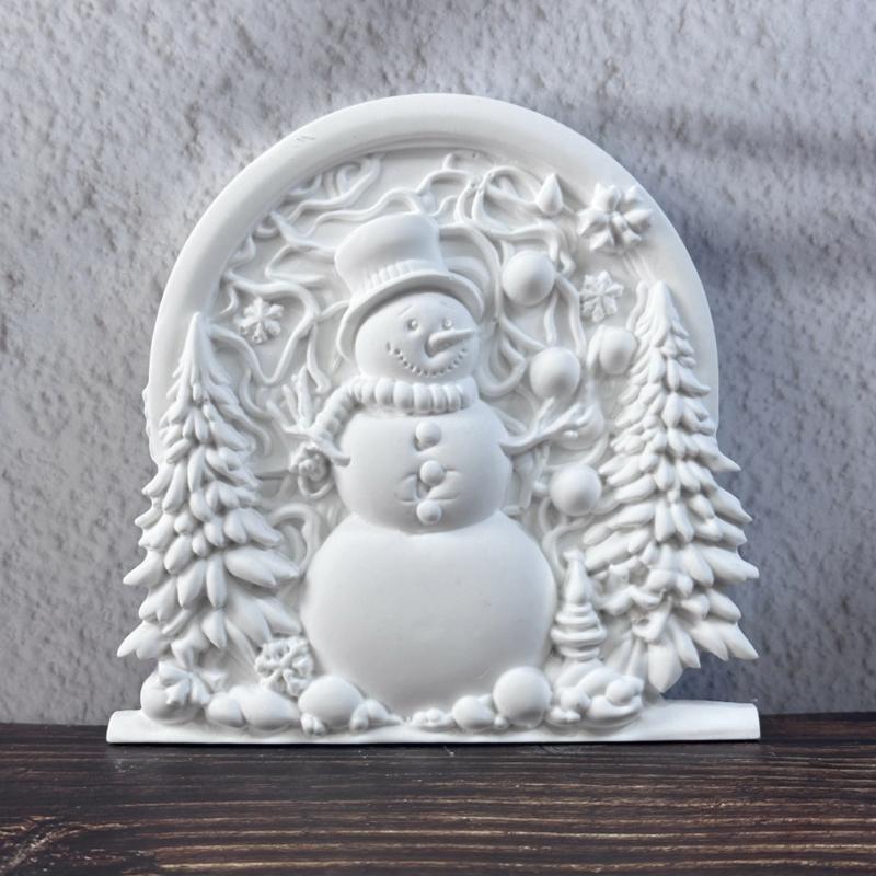 Christmas Candle Mould Winter Character Relief Casting Mould for Hanging Decoration, Holiday Gift Projects and Soap Candle Making