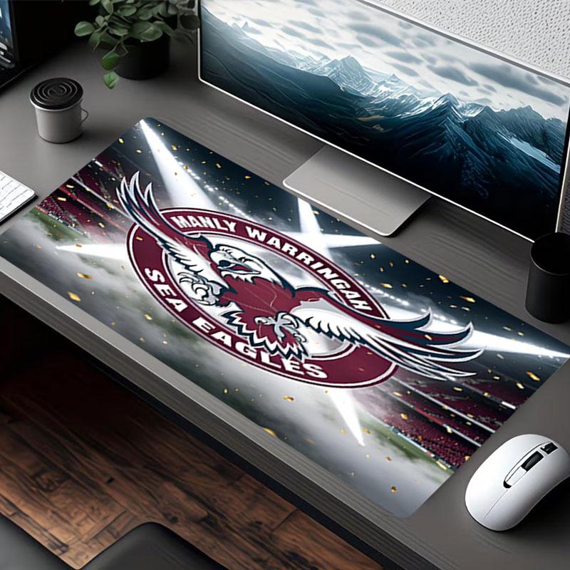 Manly Warringah Sea Eagles Print Mouse Pad, for Keyboard Pad Laptop PC Mat for Office Home Use, Desk Decor, Perfect Birthday Gift for Gamers