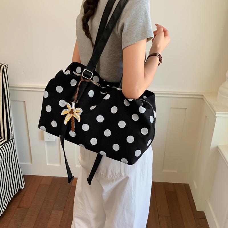 Korean Multi-Compartment Polka Dot Tote Bag Women'S New Fashionable Versatile Commuter Large-Capacity Portable Shoulder Bag