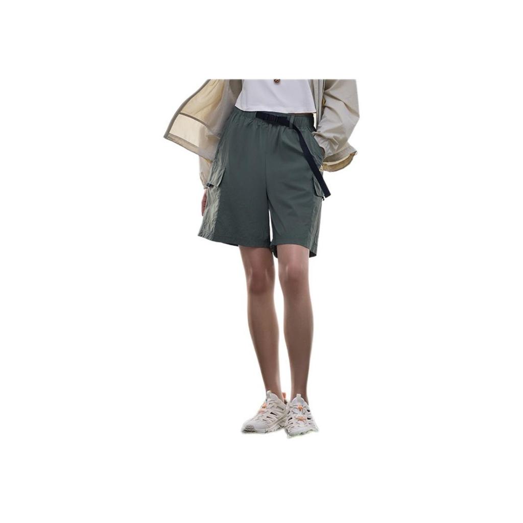 Anta Outdoor Series Solid Color Mid-Rise Breathable Versatile Casual Shorts Women Shorts Sand-Dune-Gray 962526502-1