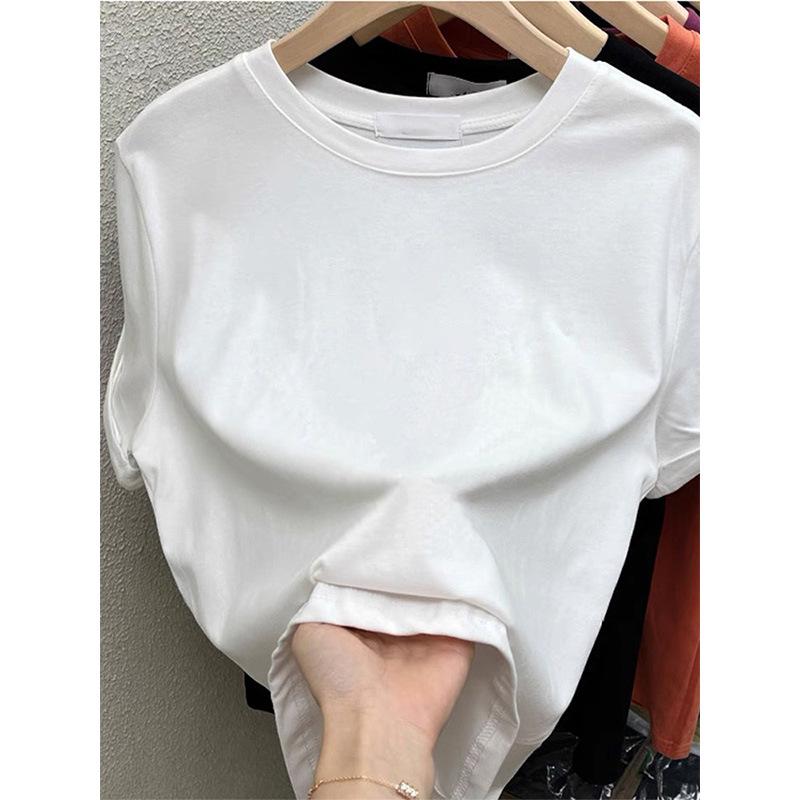 2026 Fashionable Women's Coffee Cotton Brushed Short-Sleeve T-Shirt - Versatile & Age-Reducing for Spring, Summer, Autumn