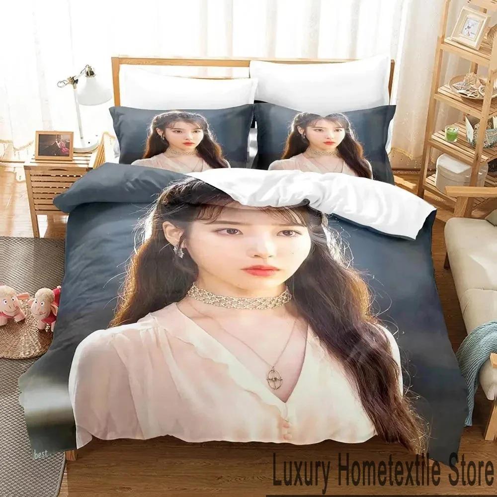 

3D Print Singer IU I Ji Eun Bedding Set Duvet Cover Bed Set Quilt Cover Pillowcase Comforter king Queen Size Boys Adult Bedding Tool 70x133cm 2pcs