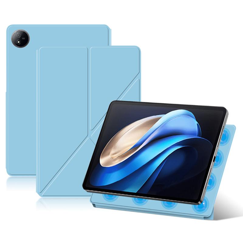 

For vivo Pad3 Pro Case Origami Stand Magnetic Absorption PU Leather Tablet Cover Blue