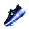 New Code Children's Single-wheel Runaway Shoes Vibrating Luminous Sole Double-wheel Colorful Light Wheel Shoes