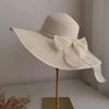 Women's Extra Large Wide Brim Straw Sun Hat with Bowknot - Summer Seaside UV Protection