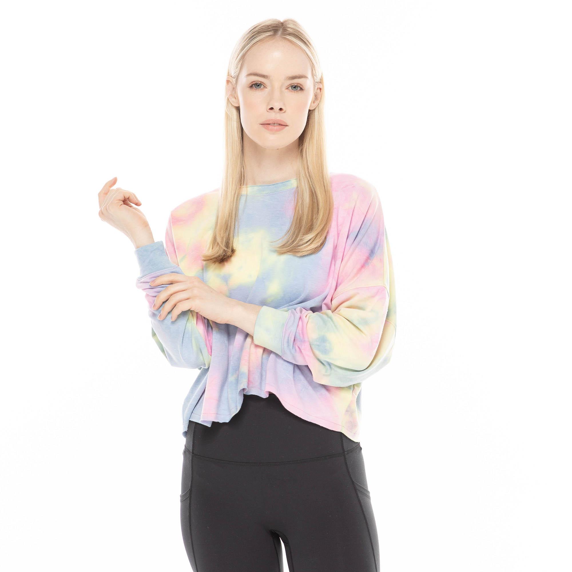 Aerial Oversized Watercolor Cover-Up, Rainbow Size/Free