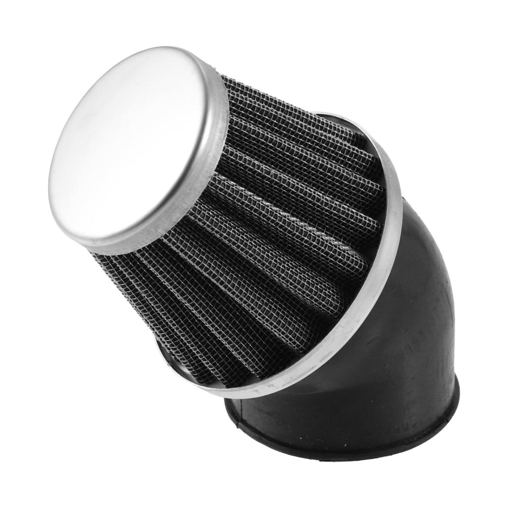 uxcell Universal 50mm Elbow Conical Motorcycle Air Filter Replacement Round Taper Silver Tone