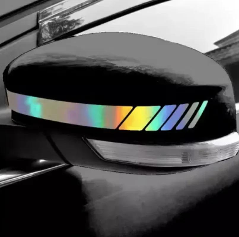 

2 шт. универсальная автомобильная наклейка, не выцветающая, модная цветная полоса, автомобильная наклейка, гоночные полоски, боковое зеркало заднего вида, декор, наклейка