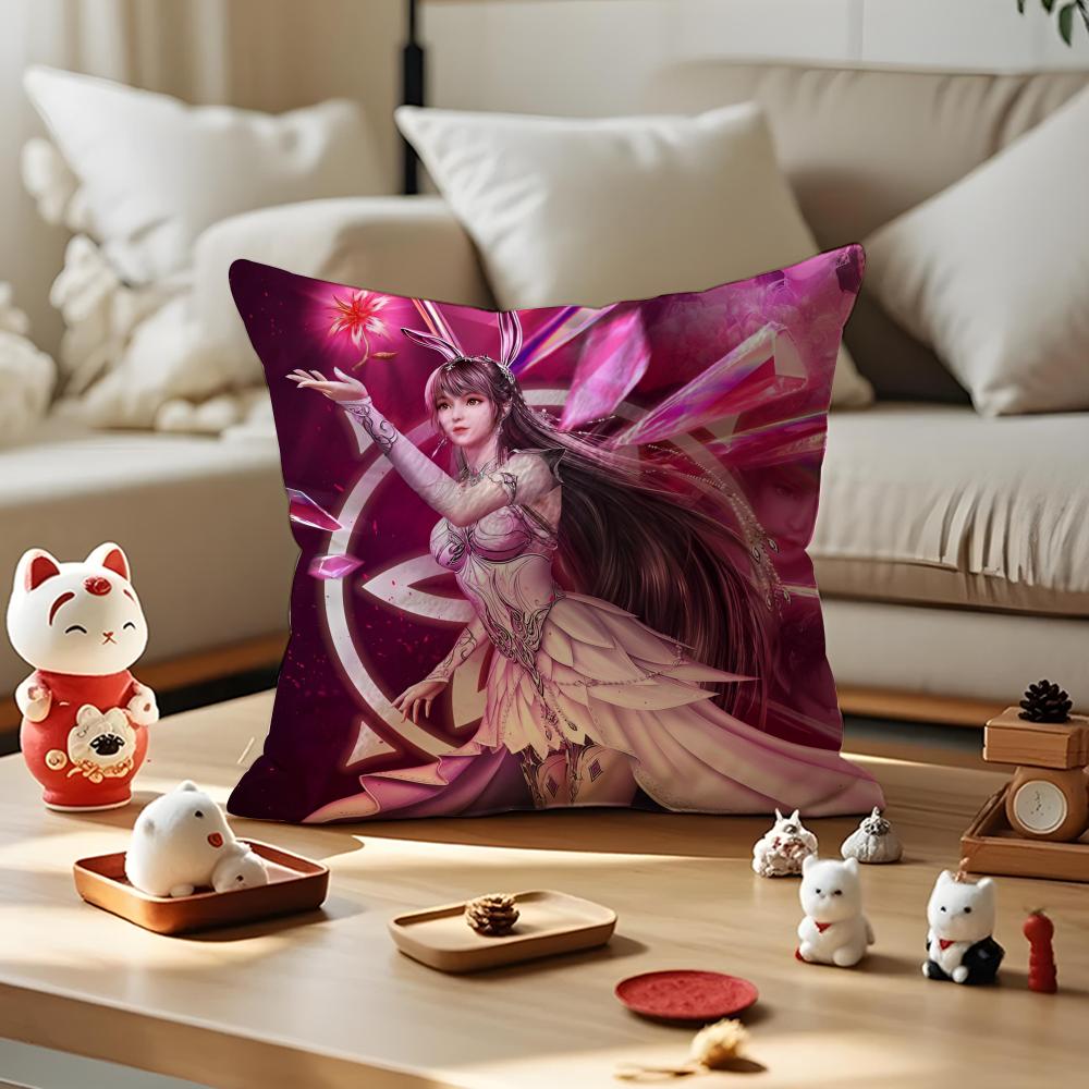 Soul Land Cushion Cover Anti-dustmite Pillowcase Invisible Zipper Silky Short Plush Sofa Cushion Cover
