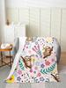 Erosebridal Floral Sloth Flannel Blanket for Kids Pink Cartoon Kawaii Sloth Throw Twin x Inch Fuzzy Garden Tulip Sofa Blanket