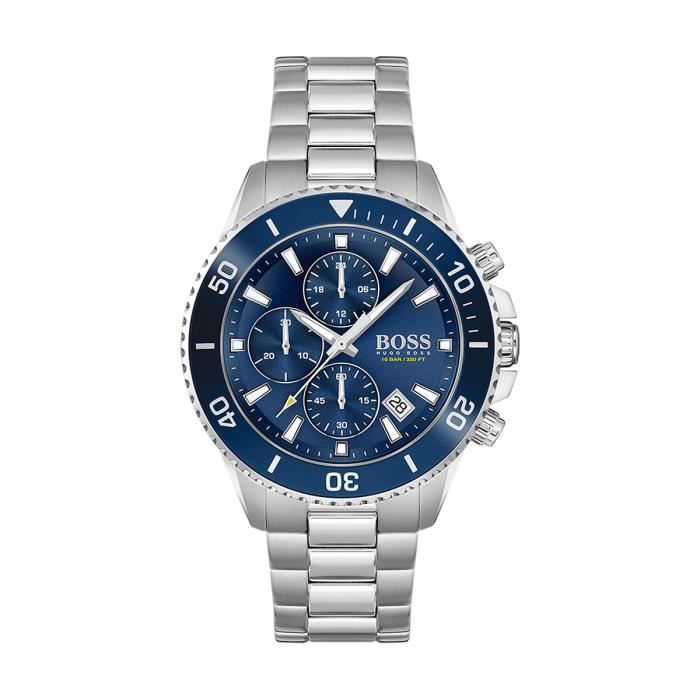Montre Homme - HUGO BOSS - BLACK ATHLEISURE - Acier Gris - Boîtier Rond - 45 mm