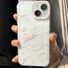 Pink kitty cat is suitable for Apple 14/15promax mobile phone case 16 transparent 13/11 cute 12 soft case 7/8.