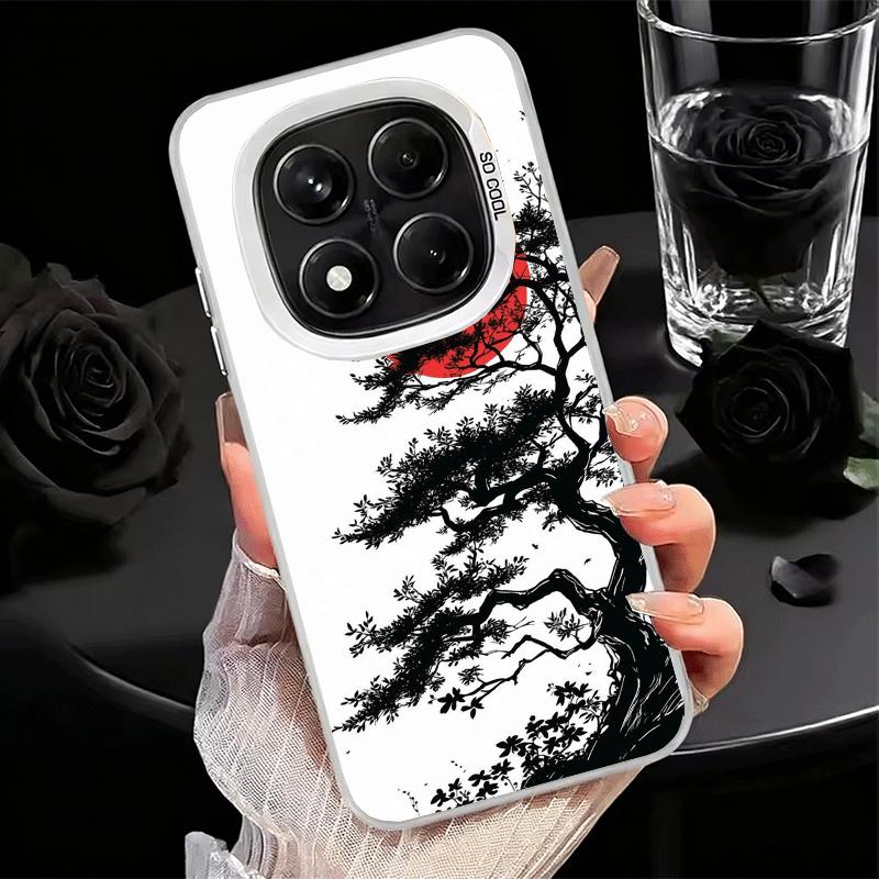 Japanese Minimalist Pine Tree Soft Phone Case for Xiaomi Redmi Note 13 14 15 Pro Plus 12S 12 11S 11 11T 10S 10 Shockproof Cover