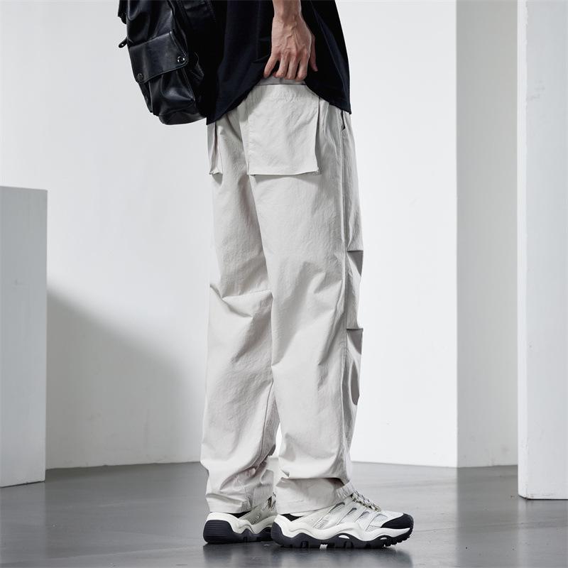 Paratrooper Pants Tooling Pants Trendy Men's Summer Thin American Trendy Brand Straight Casual Pants Men's Drawstring Sweatpants
