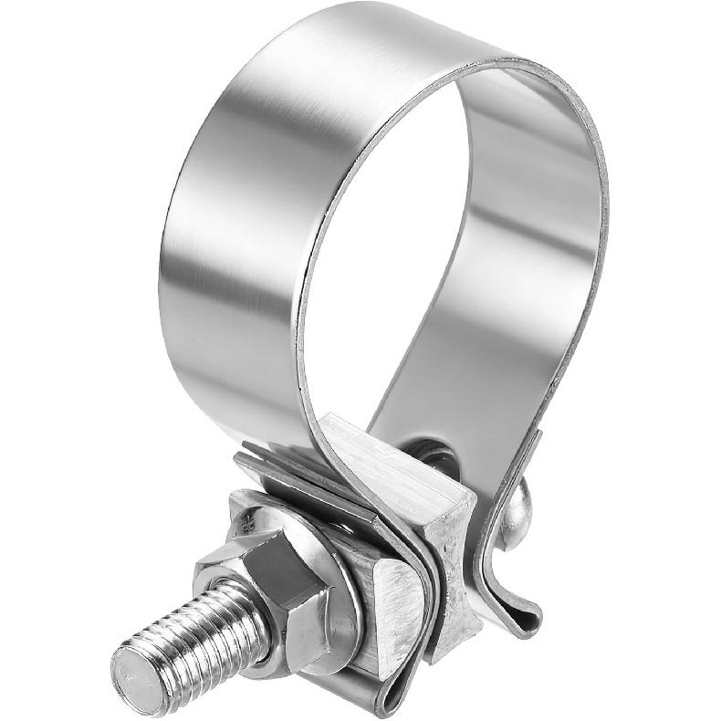 HARFINGTON 410 Stainless Steel Exhaust Clamp 2.48" Butt Joint Narrow Band Muffler Seal Exhaust Narrow Lap Butt Clamps for Pipes Muffler Converters
