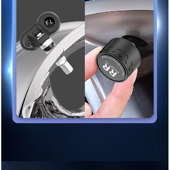 USB/Solar TPMS Temperature Monitor with 4 External Sensors Digital LCD Display 0-6.8Bar T21 Tire Pressure Gauge Car Tyre Monitor