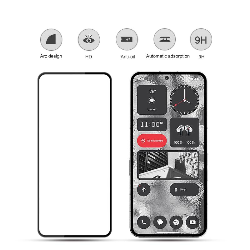 

MOCOLO Silk Printing Screen Protector for Nothing Phone (2),Full Glue Full Coverage Tempered Glass Film Black