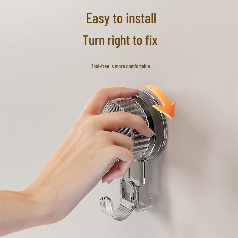 No-Drill Rotating Suction Cup Hooks - 2-Pack