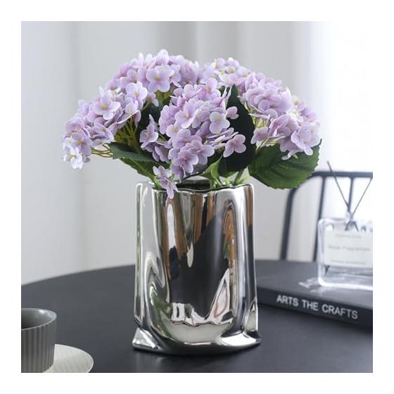 siawadeky Artificial Flowers, Hydrangeas, Set of 4, Multi-headed Silk Flowers, Flower Materials, Flowers That Will Not Wither, Realistic, Artificial