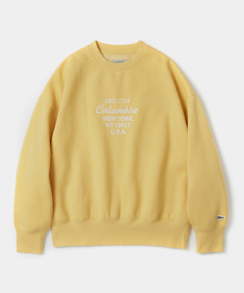 COLUMBIA UNIVERSITY Cu Big Script Women Terry Sweatshirts Vintage Yellow
