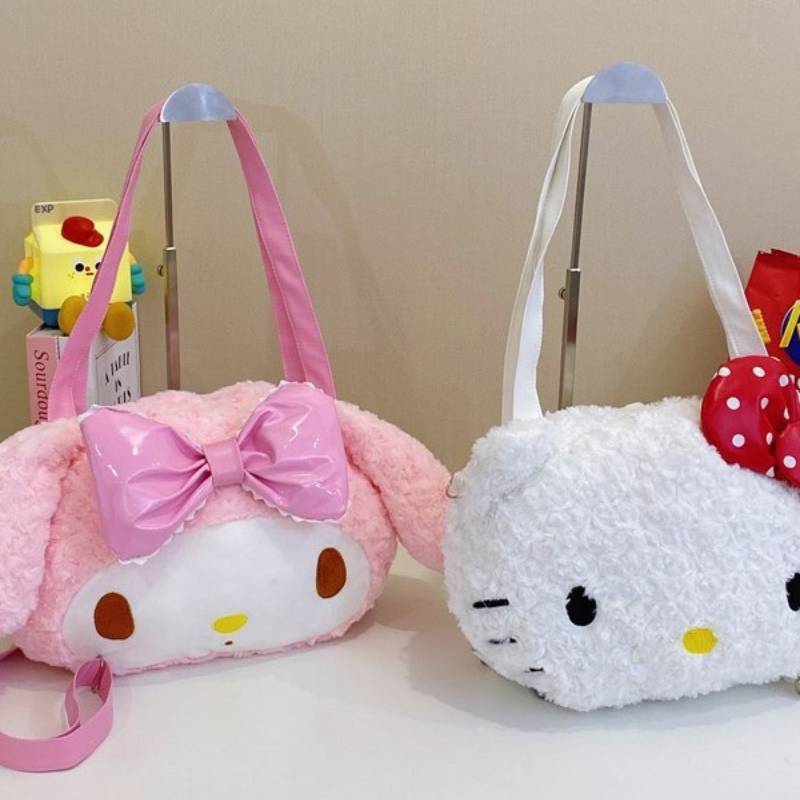 My Melody Girls Plush Backpack With Large Capacity For School And Daily Use