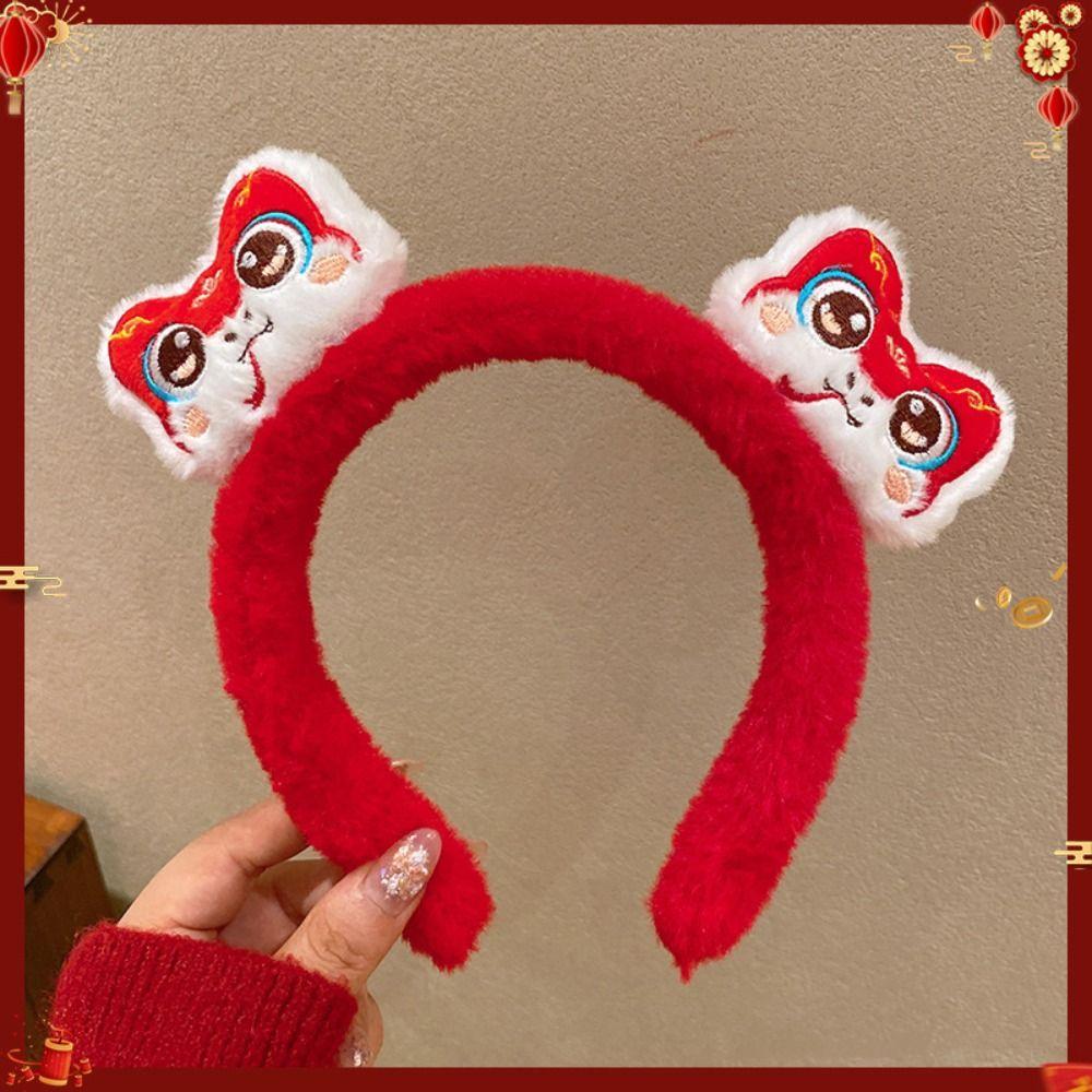 Mascot Snake Year Hairband Plush Cartoon Headband Good Luck New Year Hair Hoop Party