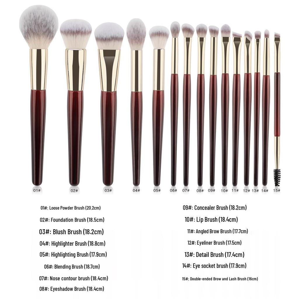 Hot-Selling 15-Piece Professional Synthetic Makeup Brush Set - Multi-functional Beauty Tools