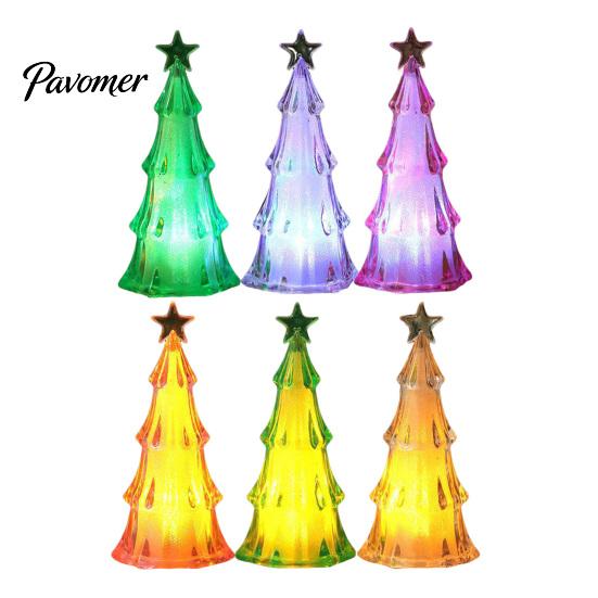 Holiday Tabletop Ornament Christmas Tree Night Light, LED Decorative Lamp for Bedroom And Party Atmosphere Battery Operated Room Accent Lighting,