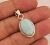 Massive 925er Sterlingsilber Larimar Edelstein Anhänger Halskette Boho Design Halskette Statement Schmuck