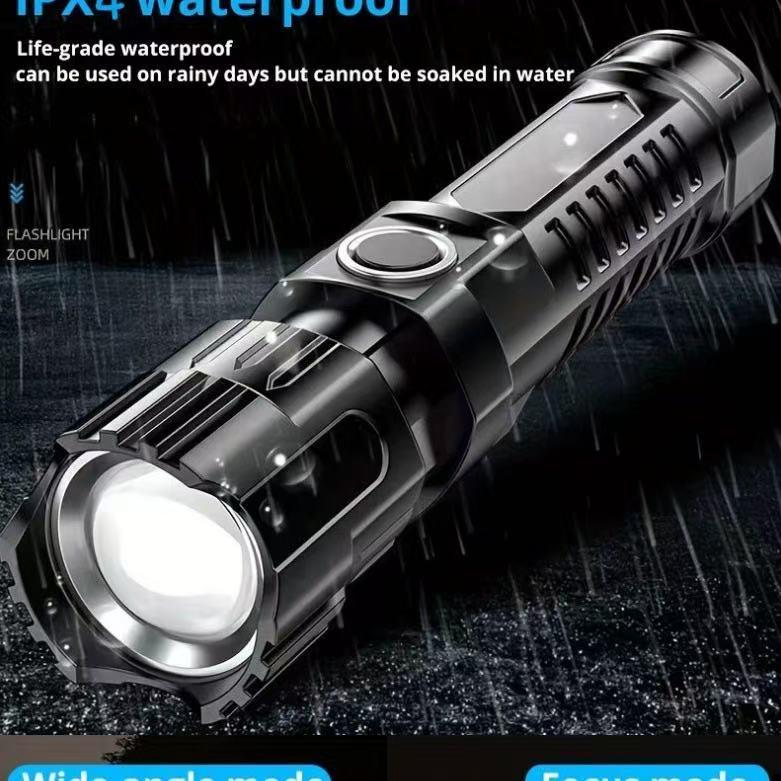 High-Performance Portable Flashlight: Outdoor Telescopic Focus, Small Steel Cannon Design