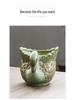 Vintage Green Swan Ceramic Flower Pot with Tray - Breathable Pottery for Orchids and Succulents