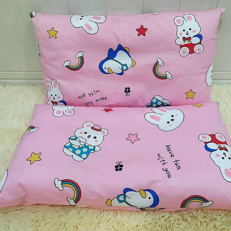 Cotton Kids Pillowcase Set 30x50cm 40x60cm Pure Toddler Bedding Nursery School Sleep Comfort