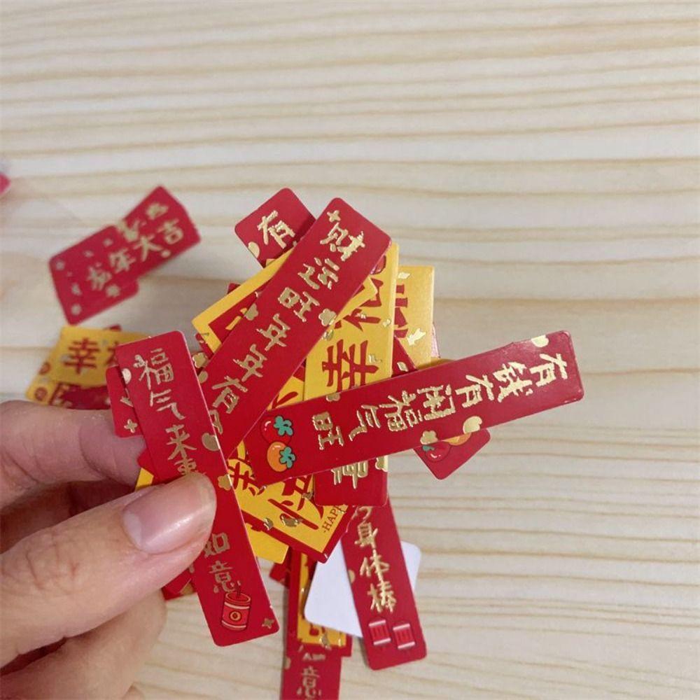 40pcs Pasteable Mini Couplet Stickers Good Luck Chinese Style New Year Blessing Stickers Festive Design DIY