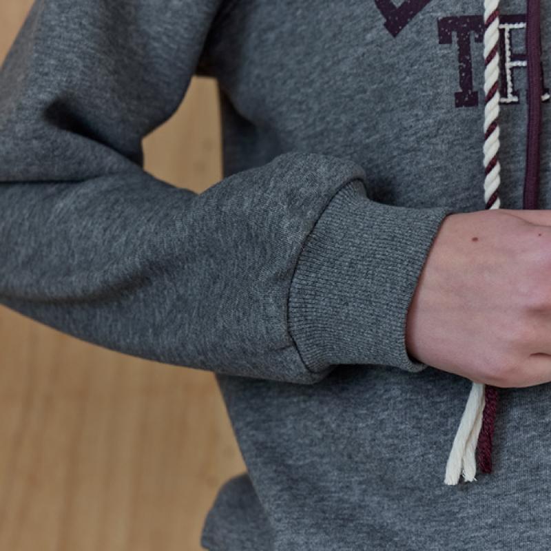 Maxza Color Block Loop String Fleece Hoodie