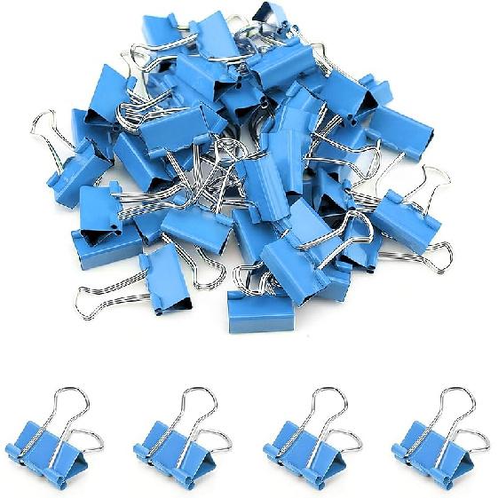 50 Pack Small White Binder Clips 3/4 Inch (19 Mm), Colored Little Paper Clamps, Tiny Mini Paper Clips for Office Home School Business 0.75"