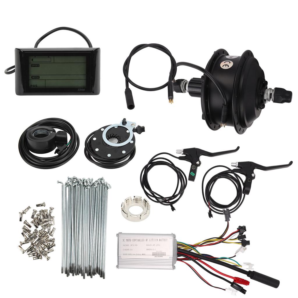 48V 250W Electric Bike Rear Drive Flywheel Motor Kit with Controller S900 Meter Shifter Assist Sensor Brake HandleFits