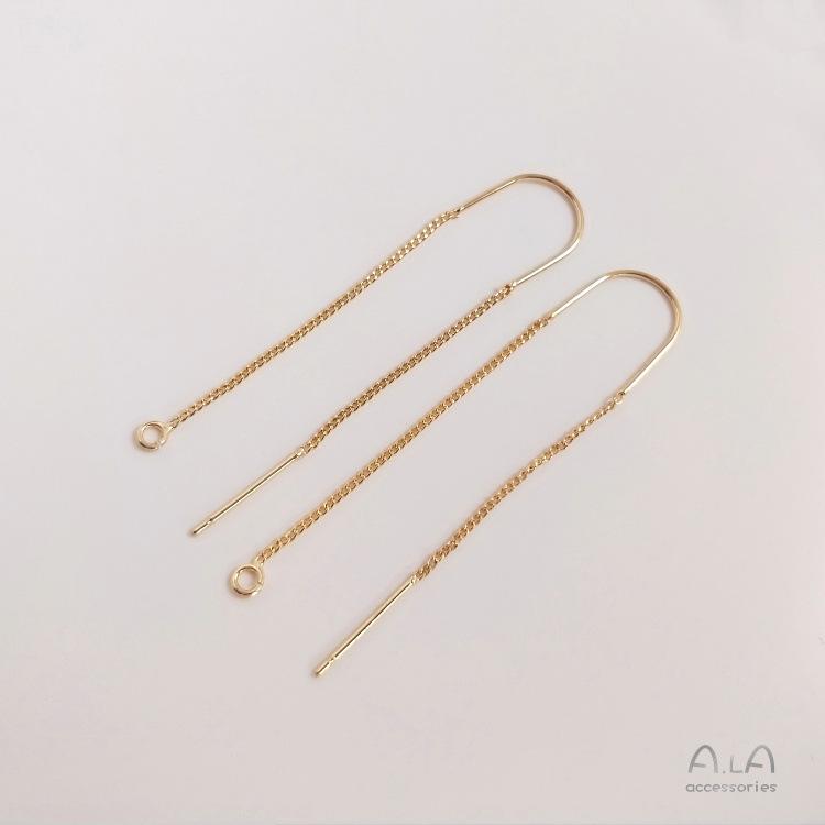 

Позолоченные 14K U-образные серьги-продевки с цветочным дизайном, сохраняющие цвет, удлиненные серьги-конструкторы, ювелирные украшения для ушей и аксессуары для каффов.