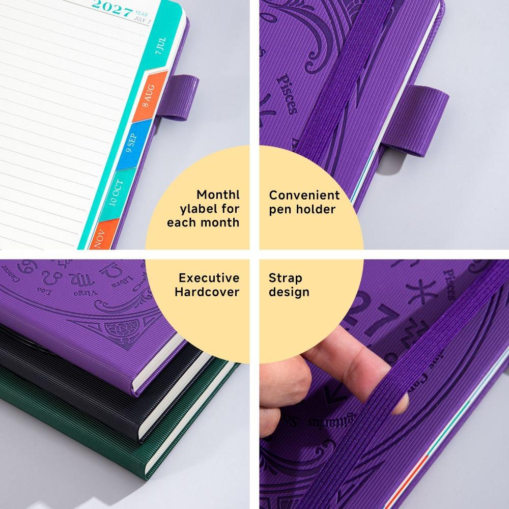 PU Leather Schedule Planner Notepad English Office Work Planner  Stationery