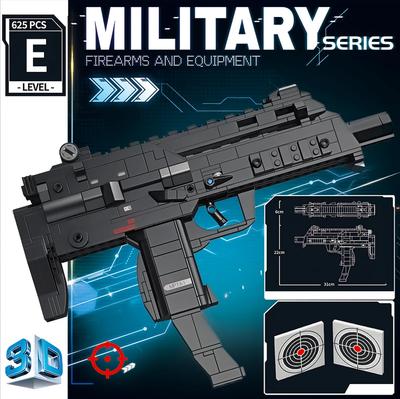 MP7 kulsprutepistol byggklossar kan skjuta kulor monteringspistol pusselmodell pojke militärvapenentusiast present 98k leksak