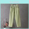 Cotton Linen Casual Pants For Women Summer Wideleg Slim Fit With Elastic Waist For Daily Wear