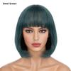 Women's Natural Looking Daily Use Short Straight Wig with See-through Bangs Ladies Front Lace Heat Resistant Fluffy Bob Wig