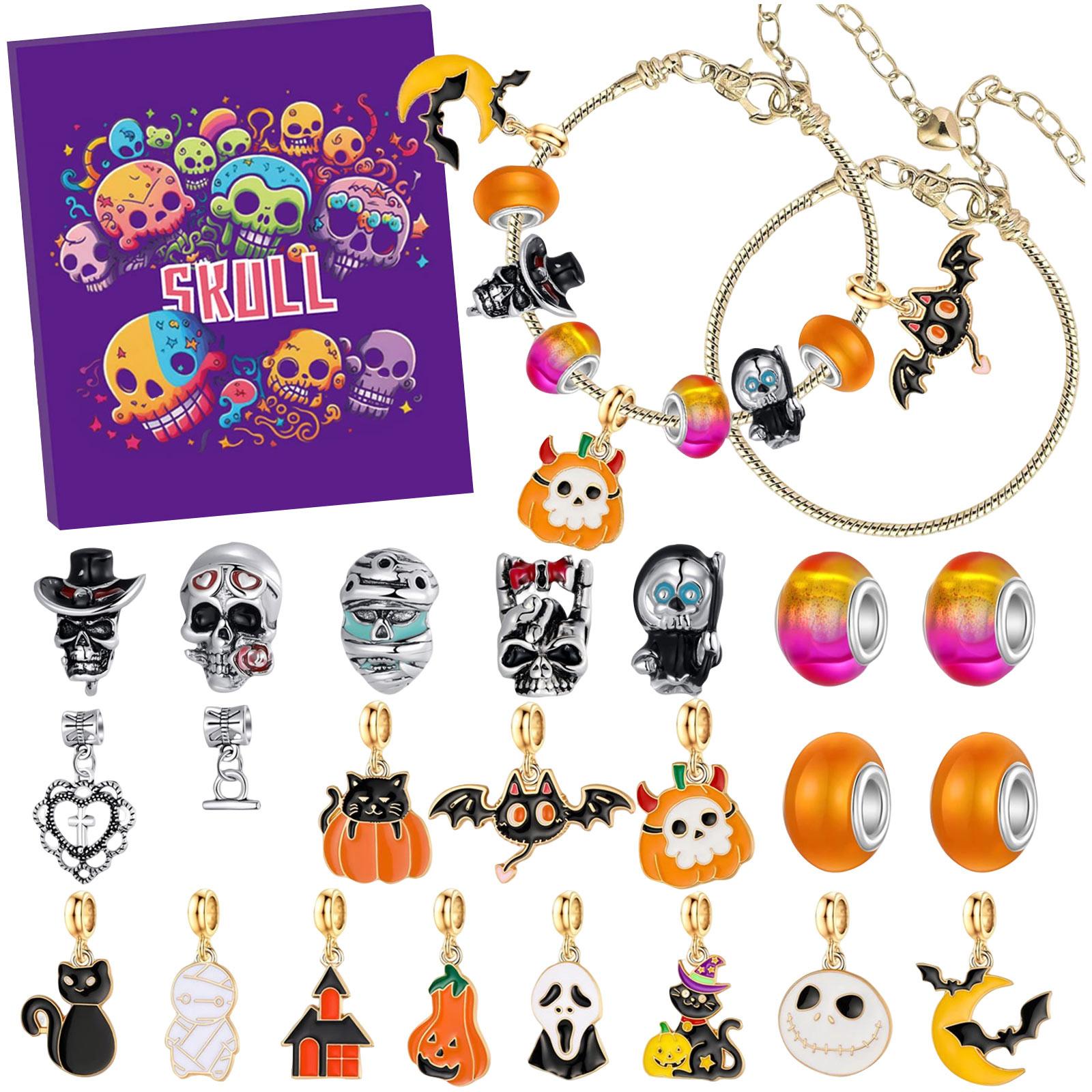 

Christmas Advent Calendar Gifts, DIY Bracelet Making Kit For For Child Adult, 24Days Christmas Countdown Calendar Jewelry Gifts One Size чёрный