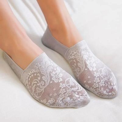 4 Paren/Partij Zomer Vrouw Meisjes Kant Bloemen Korte Sokken Antislip Onzichtbare Enkelsokken Vrouwen Set Dunne Koel Antislip Sokken