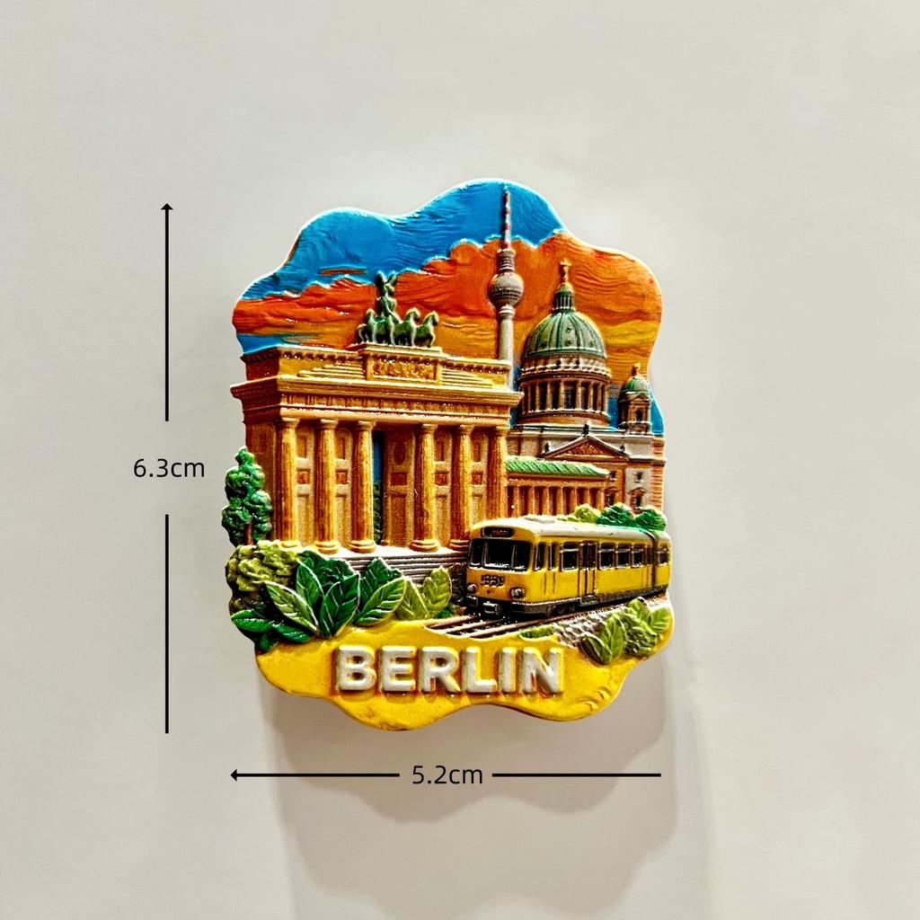 Germany Berlin Hamburg Munich Resin Fridge Magnet Stickers Travel Souvenir Gift Landscape Refrigerator Magnet Home Kitchen Decor