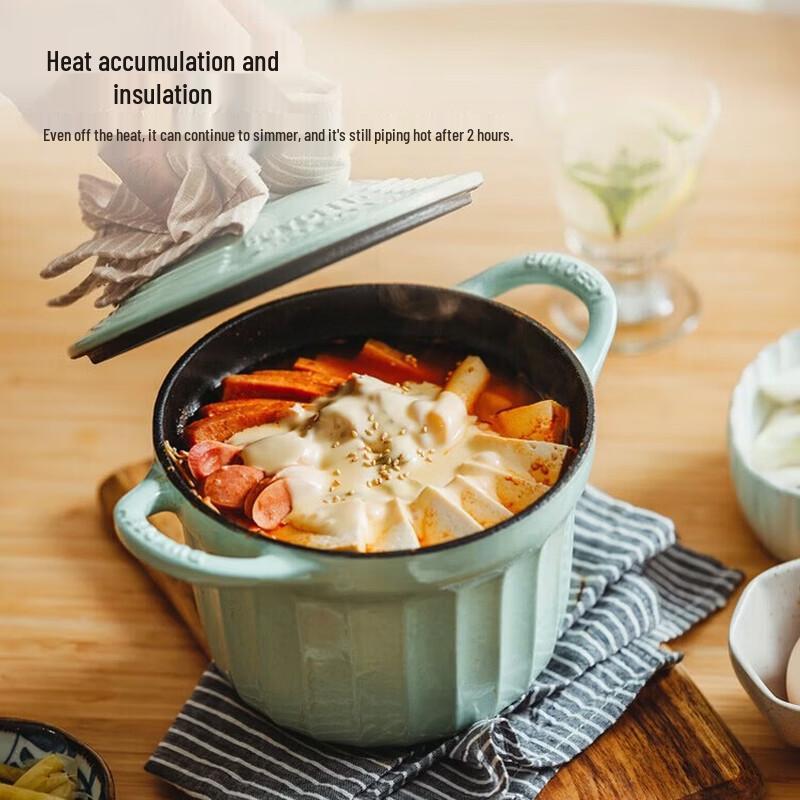 Buydeem 16cm Enamel Cast Iron Stew Pot
