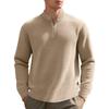 Men's Minimalist Casual Jacquard Half-Zip Stand-Up Collar Sweatshirt for Fall and Winter